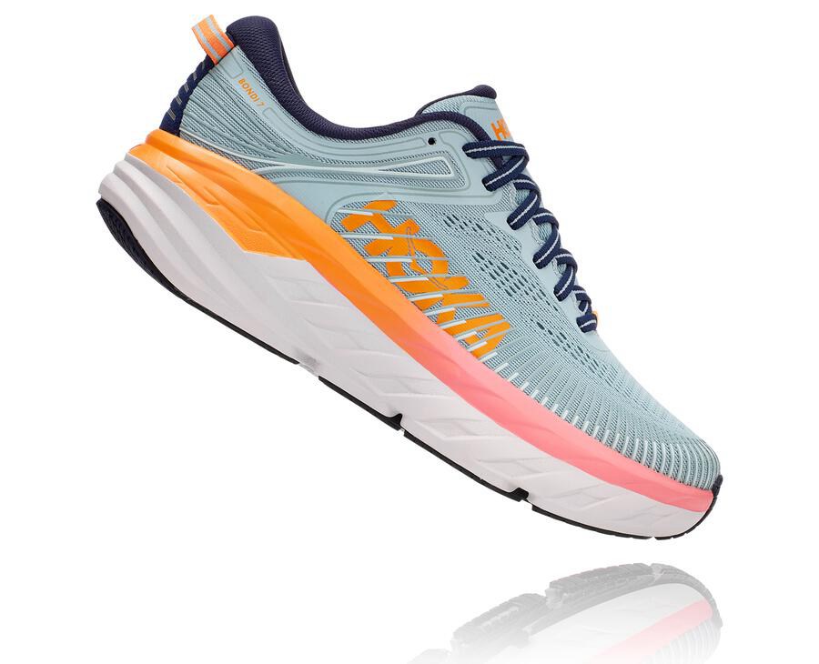 Hoka One One ランニングシューズ レディース 青 - ボンダイ7 - XW1763582